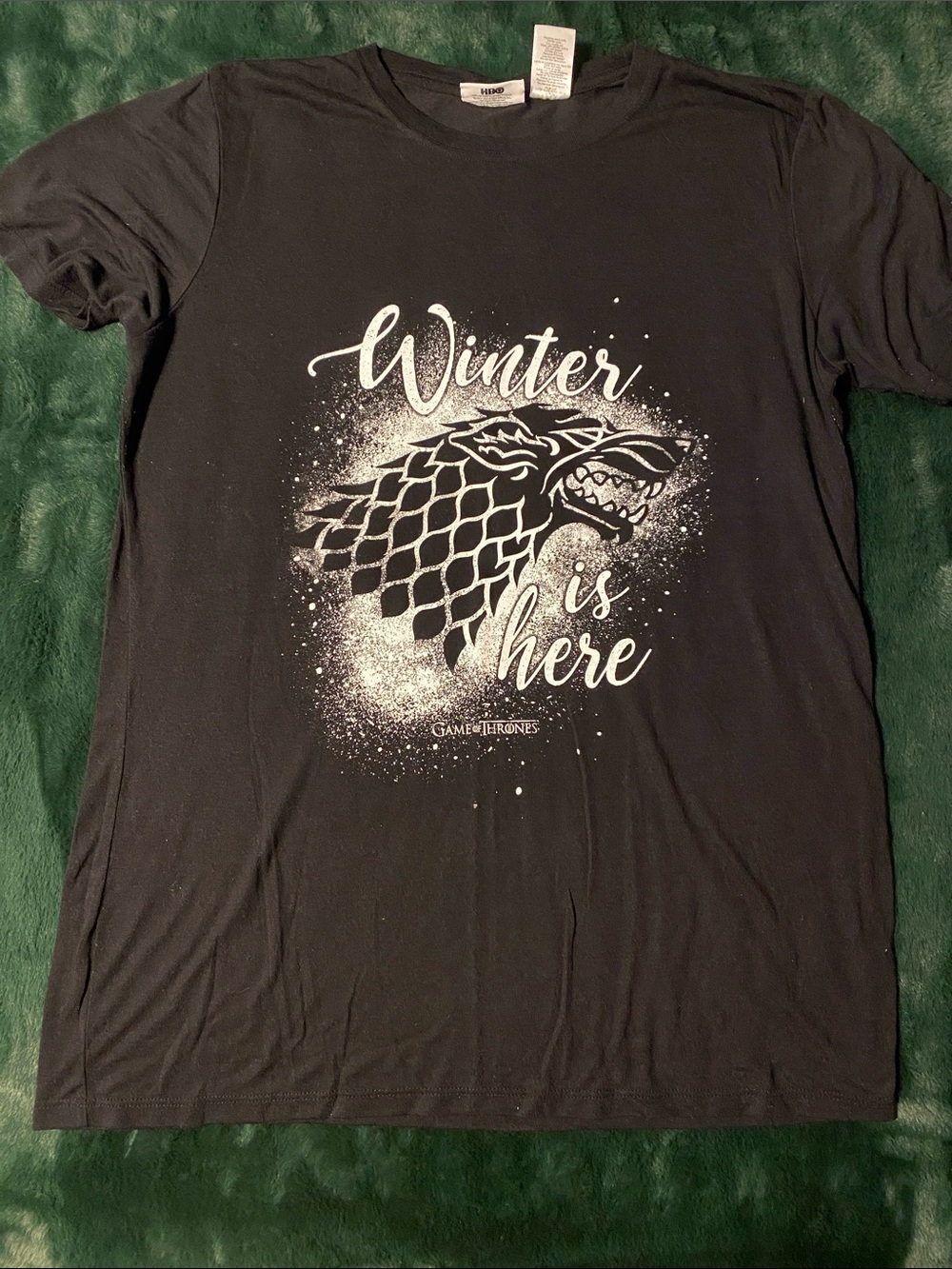 Black Game of Thrones 'Winter Is Here' Short Sleeve Graphic Tee Unisex